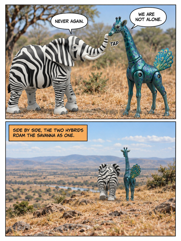 A Zebra Elephant Finds a Peacock Giraffe (page 4 of 4)