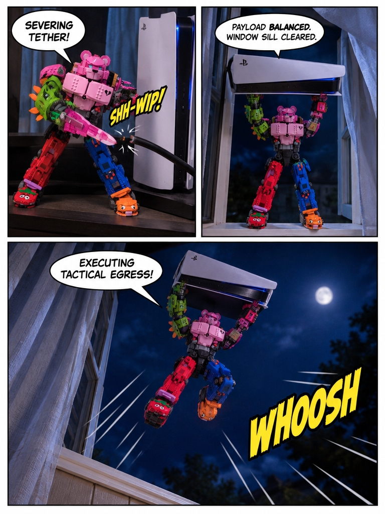 Mecha team leader escape the house (page 3 of 4)