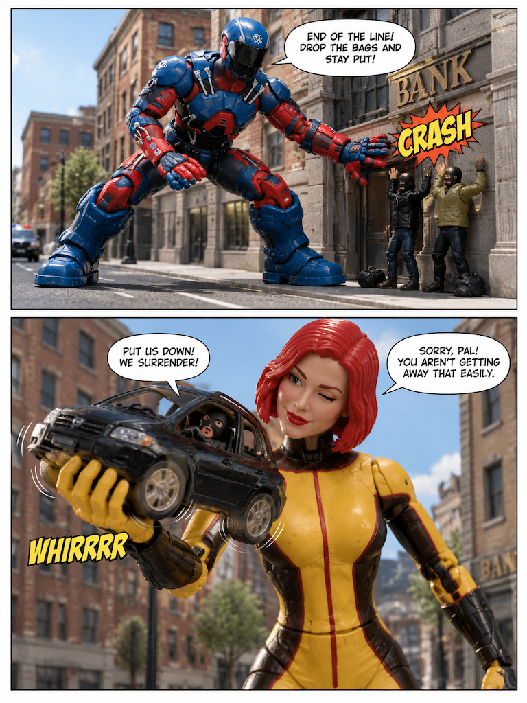 the atom and Giganta in Eyes Peeled on Patrol (page 3 of 4)
