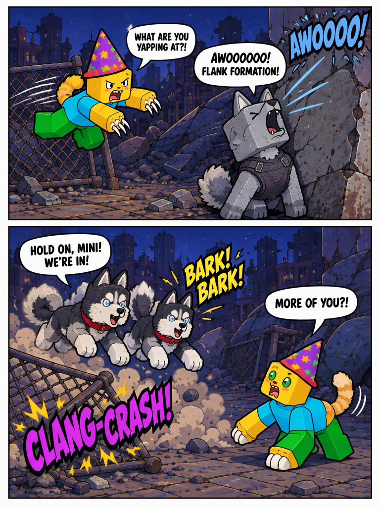 Alleyway Clash: Mini Wolf and the Prowling Pack (page 2 of 4)