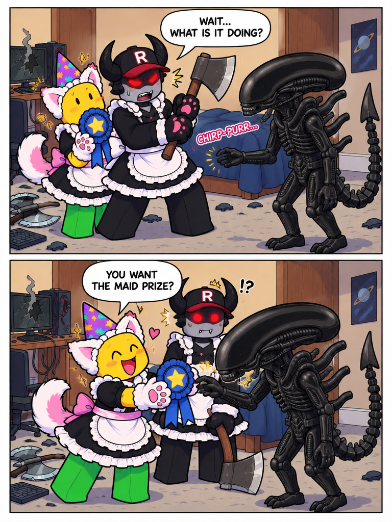 Alien Intruder in Maid Cosplay (page 3 of 4)