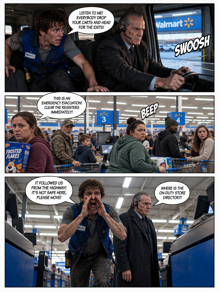 Evacuation to Aisles Unknown (page 3 of 4)