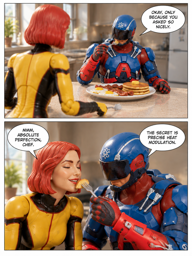 the atom and Giganta in Breakfast Sweetness (page 2 of 4)