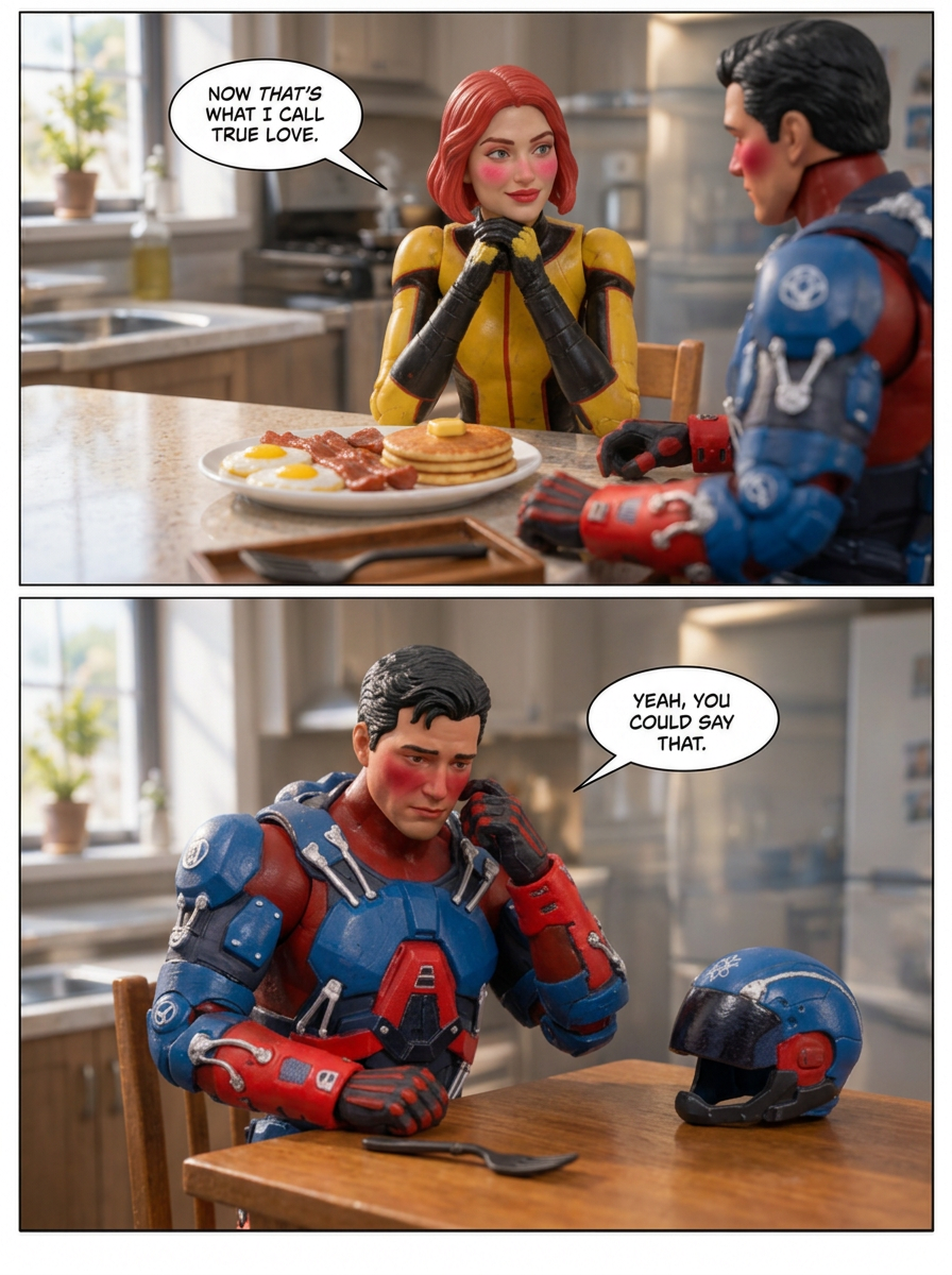 the atom and Giganta in Breakfast Sweetness (page 3 of 4)