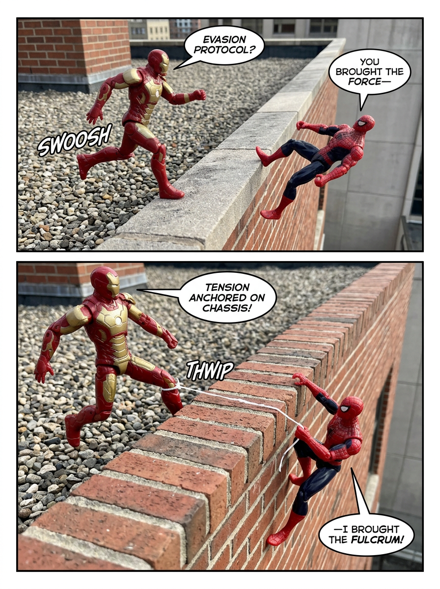 Rooftop Standoff of spider man and Iron man (page 2 of 4)