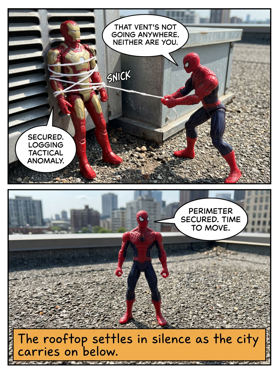 Rooftop Standoff of spider man and Iron man (page 4 of 4)