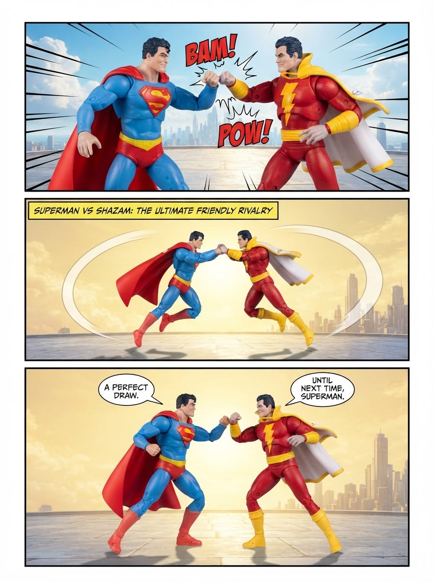 Superman Vs Shazam: 🦸‍♂️💪🏼 Clash of Might and Magic 💬 Comic Story;  part 1 (page 4 of 4)