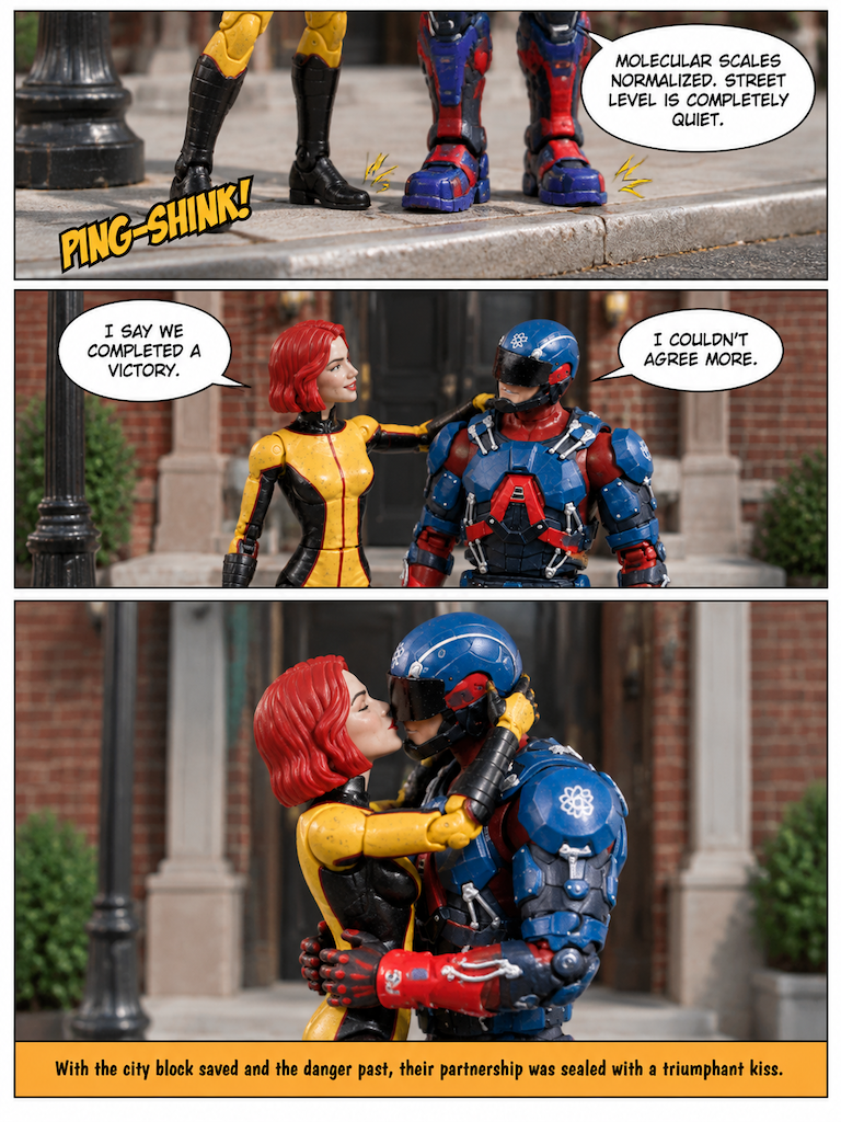 the atom and Giganta in A Monumental Rescue (page 4 of 4)